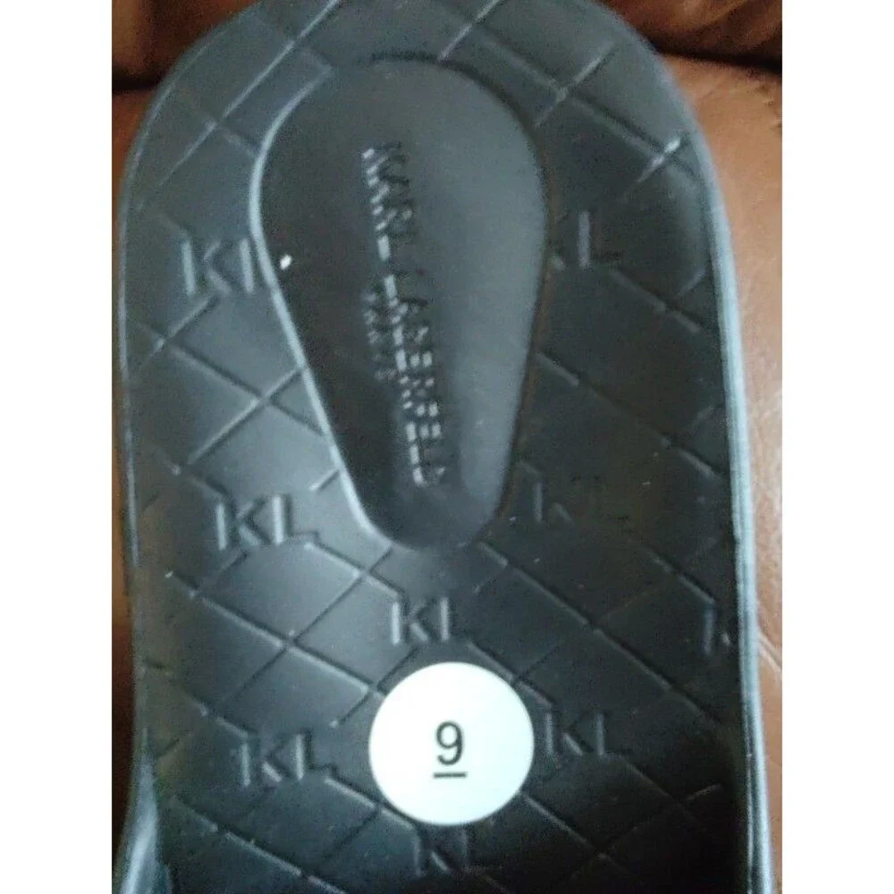 New without box Men's Karl Lagerfeld Black Sandals Slip on US Size 9 EUR Size 42